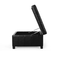 Lismore Faux Leather Storage Ottoman by Christopher Knight Home
