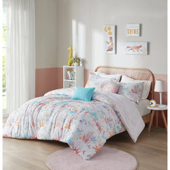 Intelligent Design Kids Kinsley Blush Woodland Animals Cotton Reversible Comforter Set