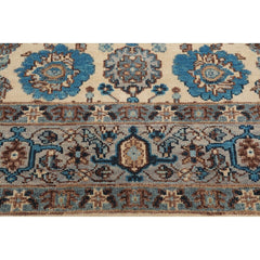 LoomBloom Beige Hand Knotted Wool Rug Arts & Crafts Oushak Style
