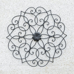 Glitzhome 23"D Traditional Iron Scroll Floral Outdoor Wall Décor