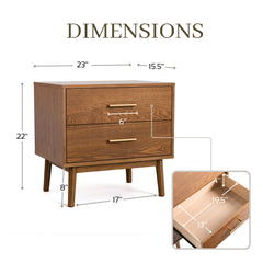 Furniture of America Beau Midcentury 5-Piece Walnut Low Profile Queen Bedroom Set