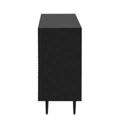 Modern Sideboard Cabinet, Side Cabinet with Adjustable Shelves, Small Console Table with Geometric Door Design