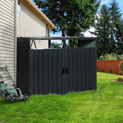 Garbage Bin Shed Stores 2 Trash Cans Metal Outdoor Bin Shed for Garbage Storage