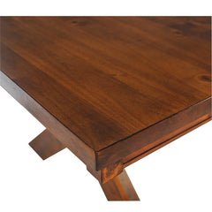 Linon Kraven Brown Rustic Wood Farmhouse 9 Piece Dining Set