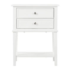 Modern 22-in Metal Hand Holder 2-Drawer Wood Nightstand with Shelf