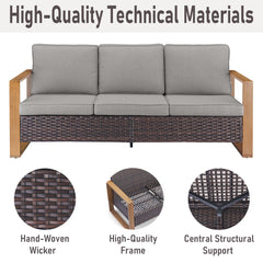 Gymojoy All-Weather Outdoor Sofa Swivel Chair Ottoman Sets