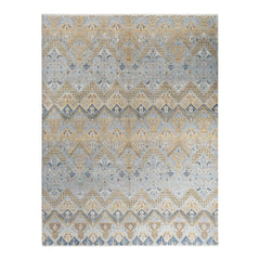 Ikat One-of-a-Kind Hand-Knotted Area Rug - Gray, 9' 1" x 11' 10" - 9' 1" x 11' 10"