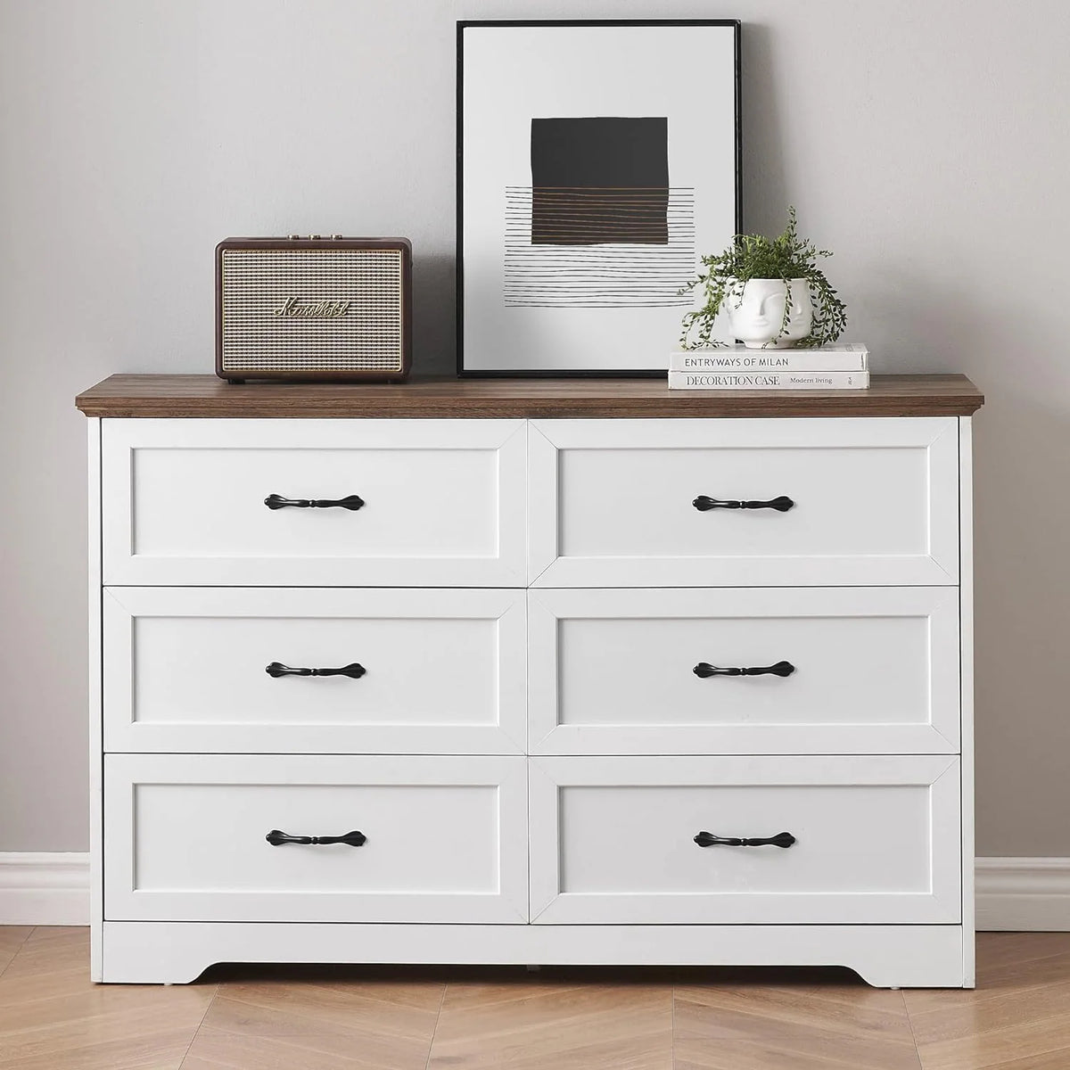 Modern 6 Drawer Dresser Closet Storage Tower Organizer Unit for Bedroom