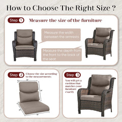 Pocassy 22x25x4 Inch Cushion for Outdoor Swivel Chairs Sofa Set