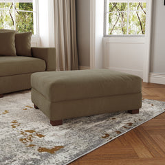 Modern Rectangle Oversized Stripe Corduroy Ottoman