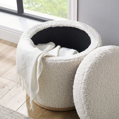 Linon Rue Sherpa/Corduroy Storage Ottoman