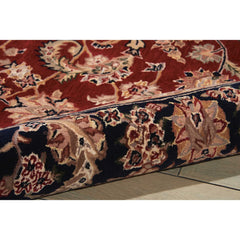 Nourison Hand-tufted Persian Floral Wool and Silk Burgundy Area Rug