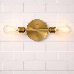 Tonula Double-Light Wall Sconce with Satin Brass Finish