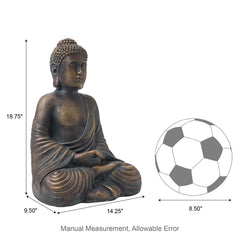 Glitzhome Zen-Style MgO Meditating Garden Buddha Statues Monk Sculpture Indoor Outdoor