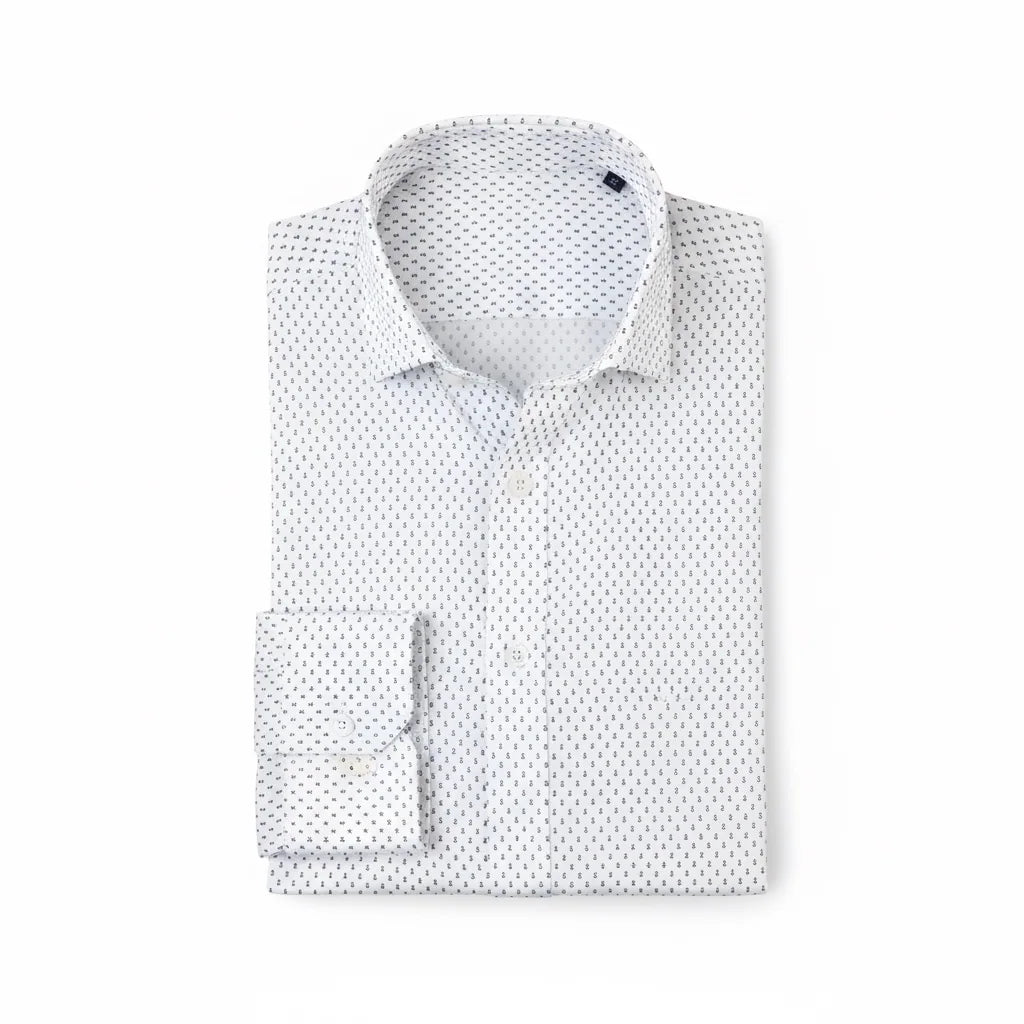 Nautica Men's Wrinkle-Resistant Printed Performance Dress Shirt