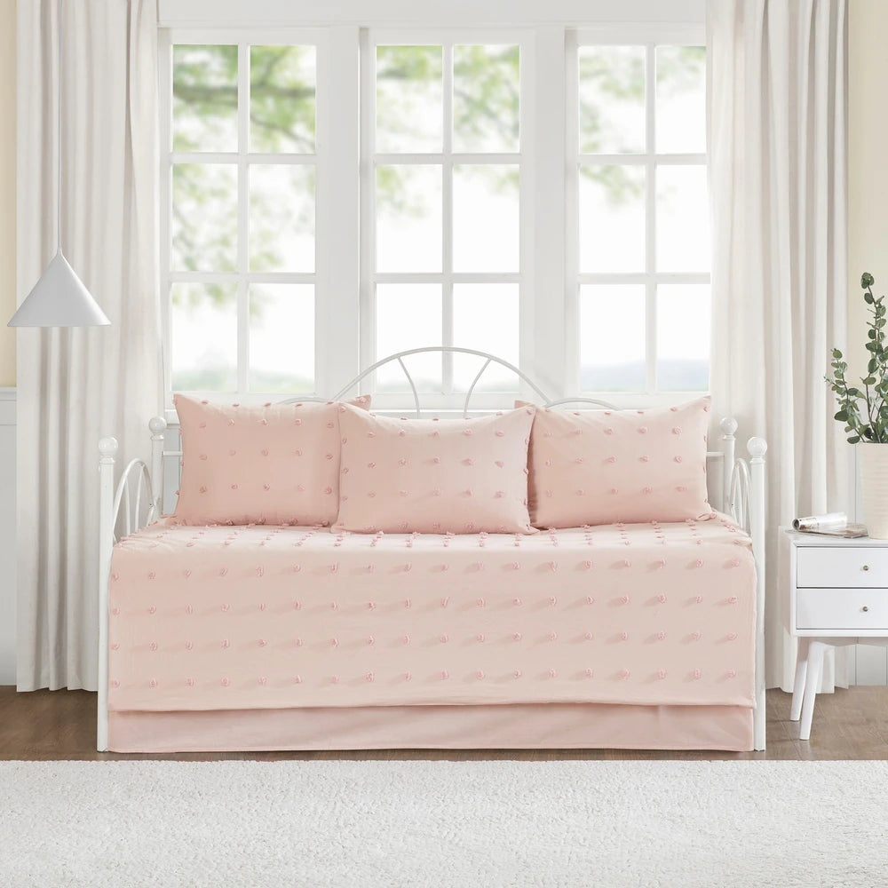 Intelligent Design Brooklyn Cotton Jacquard 5pcs w/Chenille Dots Daybed Set