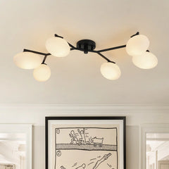 Modern 6-Light Opal Glass Globe Branch Sputnik Ceiling Light