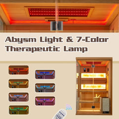 EROMMY Luxury Dual-Therapy Home Sauna Professional Steam or Far-Infrared Cabin with Bluetooth & Color Light Therapy