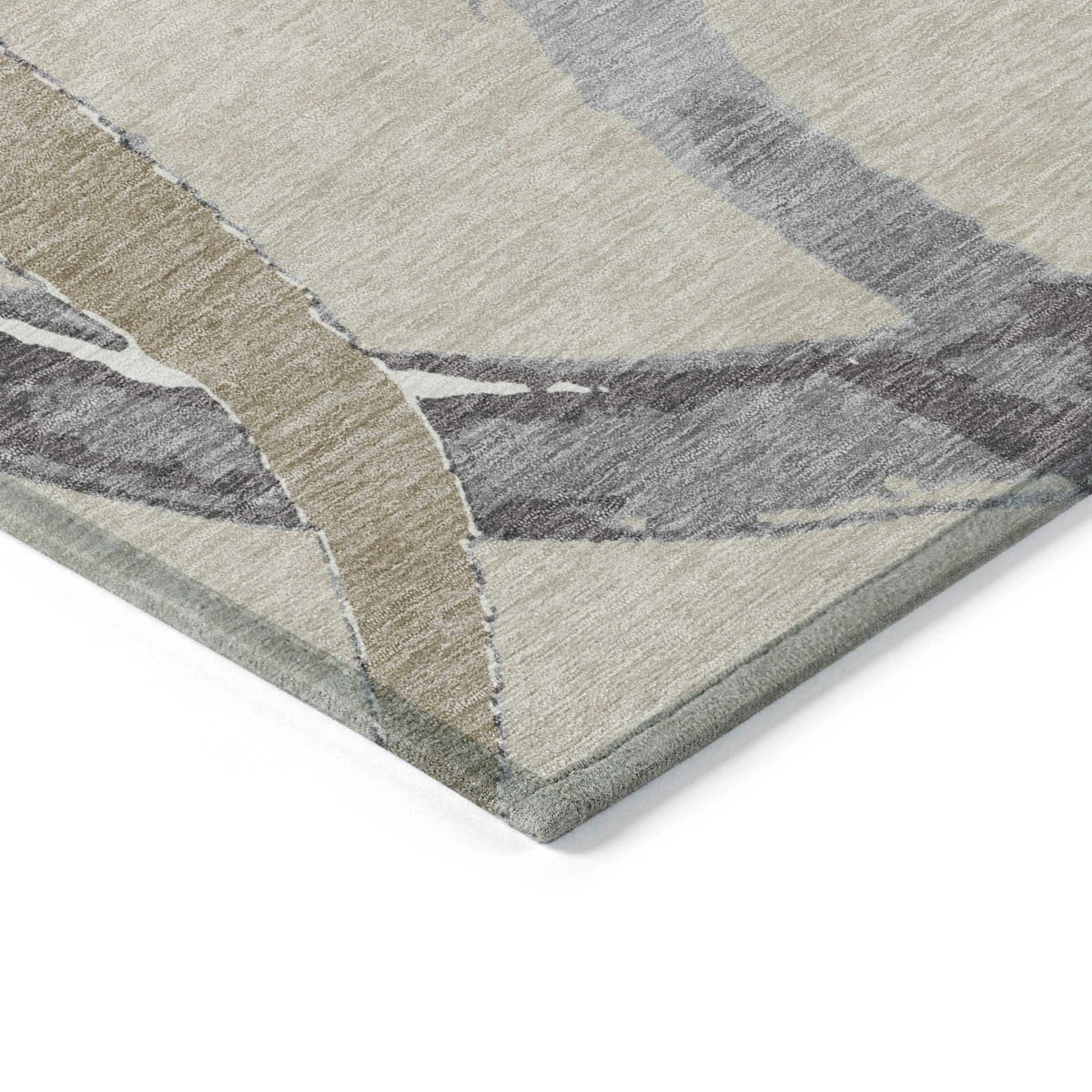 Machine Washable Indoor/ Outdoor Abstract Contemporary Chantille Rug