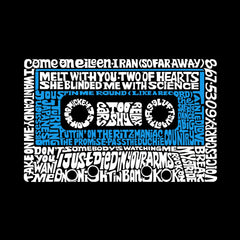LA Pop Art Men's Word Art T-shirt - 80s One Hit Wonders