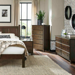 Grain Wood Furniture Shaker 5-drawer Solid Wood Chest