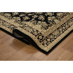 Izmir Collection Black/Beige Transitional Floral/Botanical Area Rug