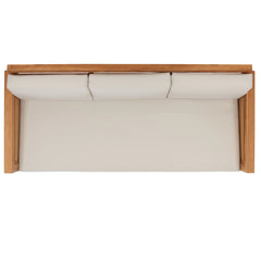 SAFAVIEH Couture Guadeloupe Outdoor Teak 3-Seat Sofa - 84"Wx37"Dx29"H