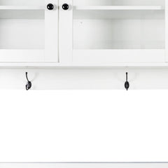 GDFStudio - Luttrell Modern 74.80" Tall Freestanding Kitchen Hutch Cabinet with Drawers and Microwave Shelf