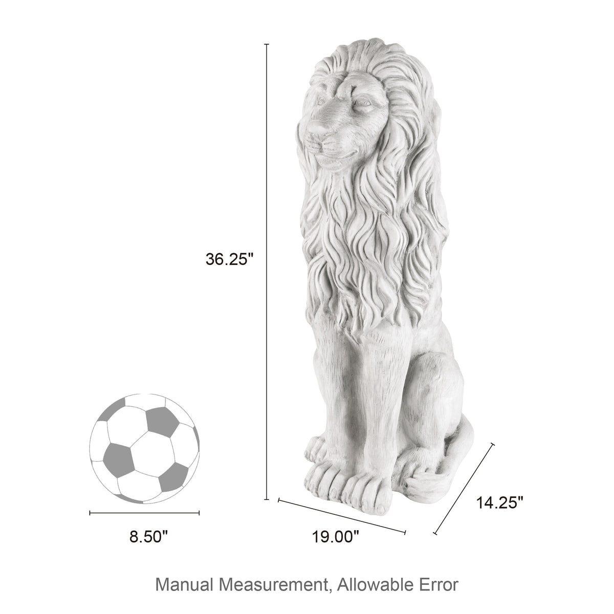 Glitzhome 36.25"H Oversized MGO Bronze/White/Black Guardian Sitting Lion Garden Statue