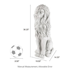 Glitzhome 36.25"H Oversized MGO Bronze/White/Black Guardian Sitting Lion Garden Statue