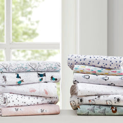 Intelligent Design Cozy Soft Cotton Flannel Printed Sheet Set