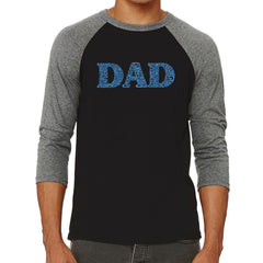 LA Pop Art Men's Raglan Baseball Word Art T-shirt - Dad