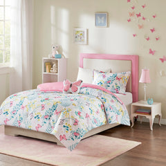 Intelligent Design Kids Cynthia Pink Printed Butterfly Comforter Set