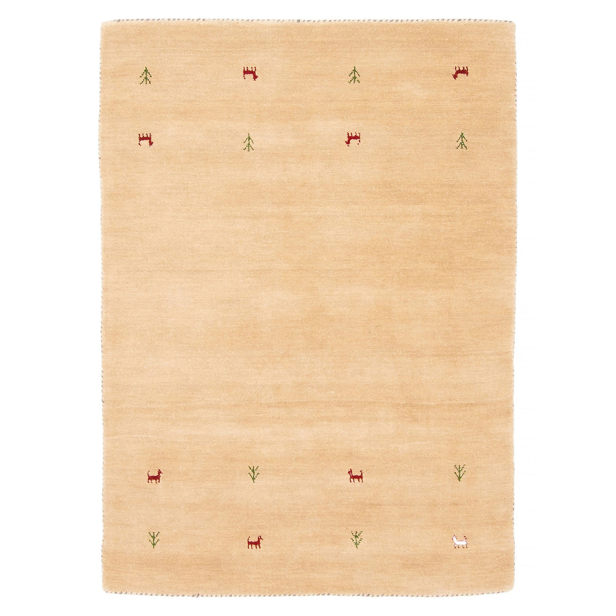 Kashkuli Gabbeh Beige Rug 3'11" x 5'5" - 3'11 x 5'5