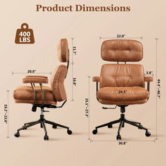 OVIOS Suede Fabric Ergonomic Lumbar Support Office Chair Desk Chair