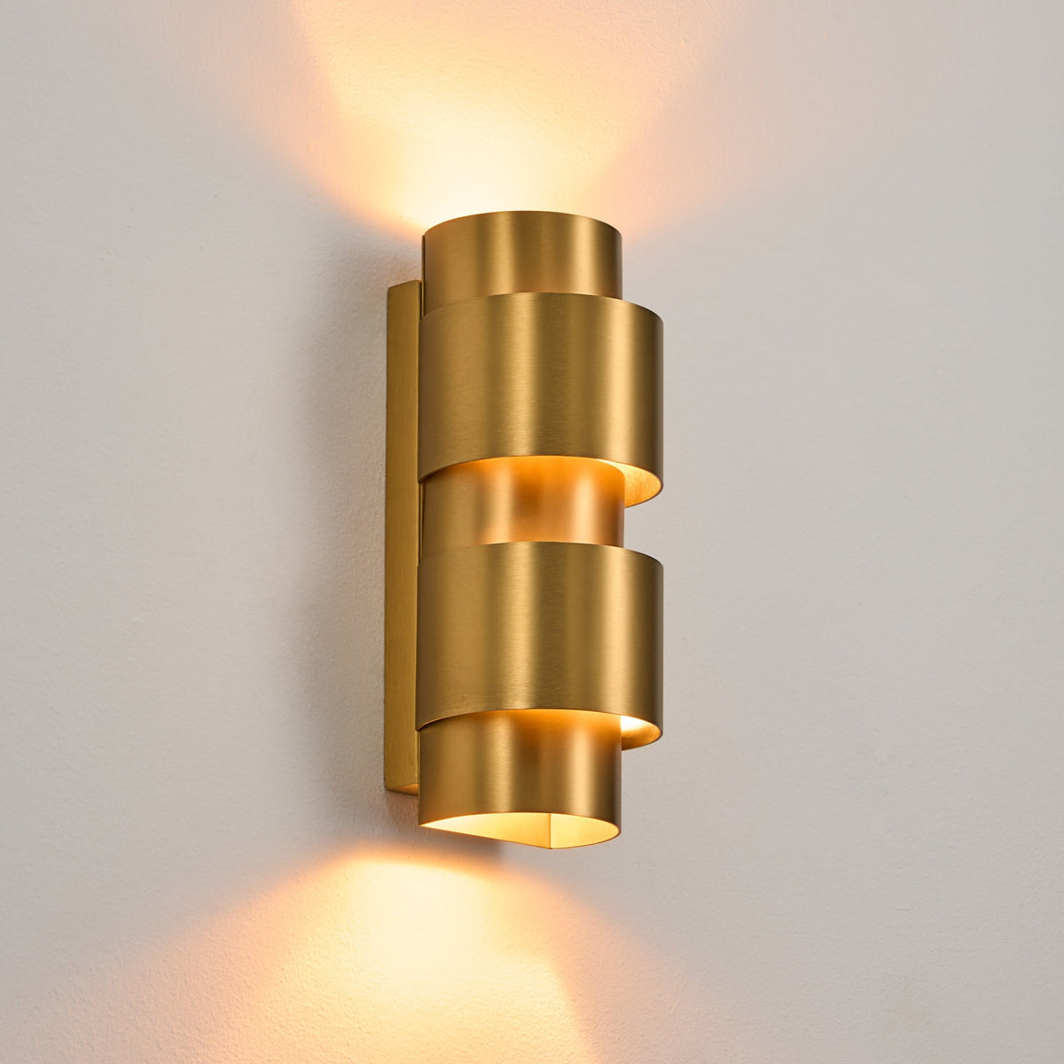 2 - Light Steel Flush Mounted Ring Wall Sconce