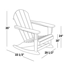 Laguna Hdpe All Weather Outdoor Patio Rocking Chair With Side Table (2-Piece Set)