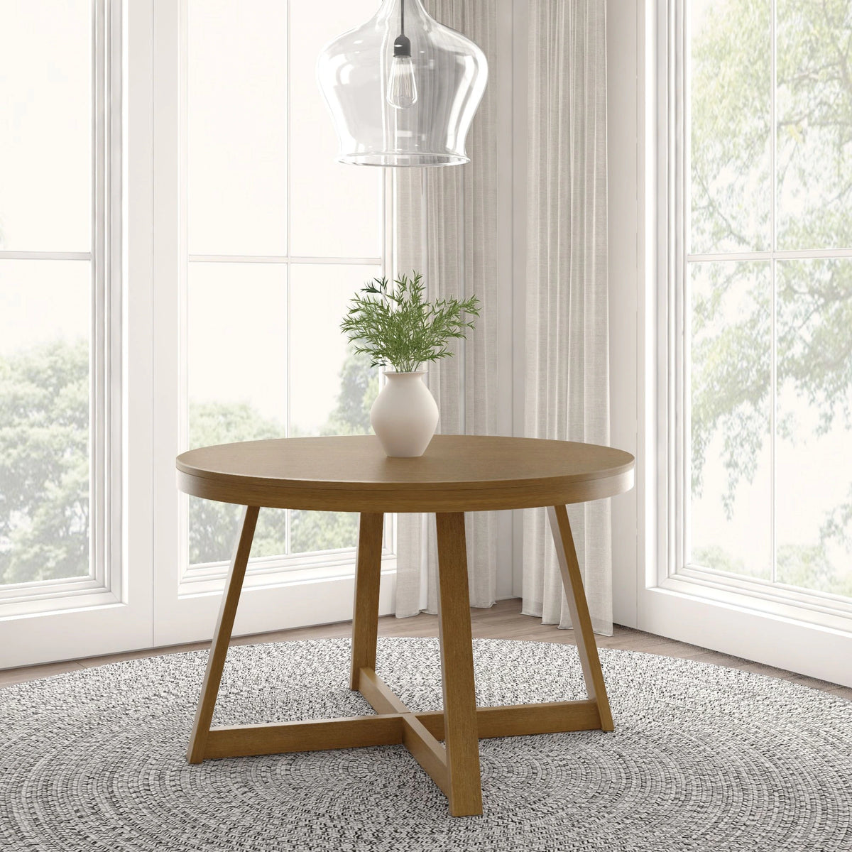 Solid Wood 47" Round Dining Table