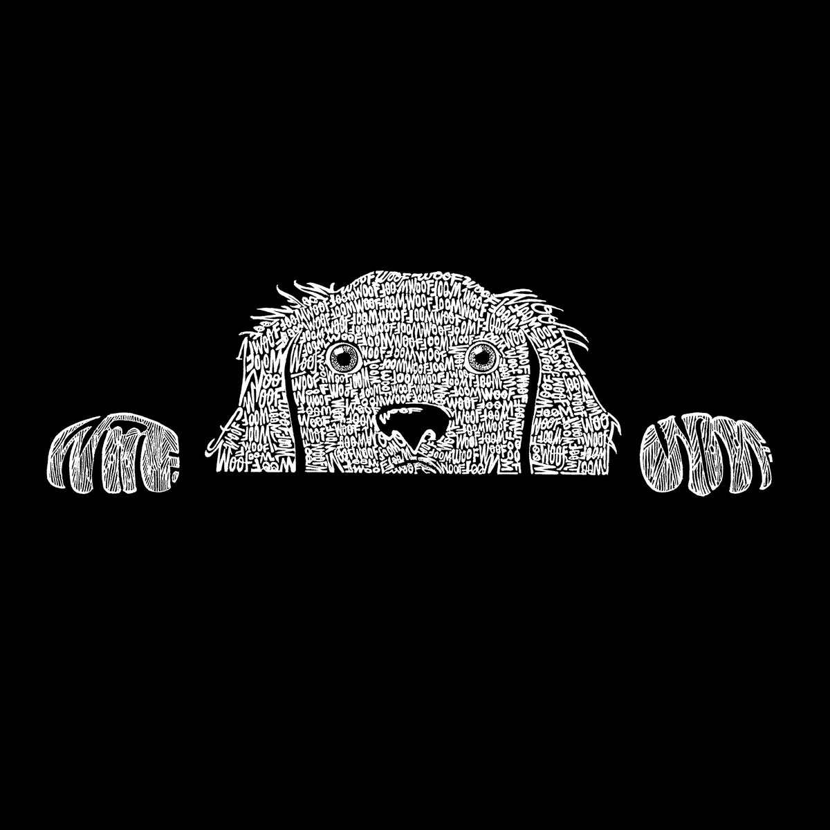 LA Pop Art Men's Word Art T-shirt - Peeking Dog
