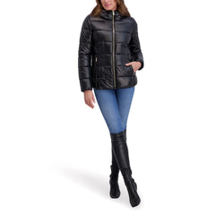 Kensie Quilted Hooded Short Puffer Jacket