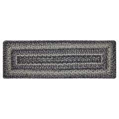 Sawyer Mill Black White Jute Stair Tread Rect Latex 8.5x27
