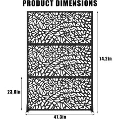 Freestanding Weatherproof Garden Divider Panel Privacy Screen, Fence for Patio Deck Backyard, Web Pattern