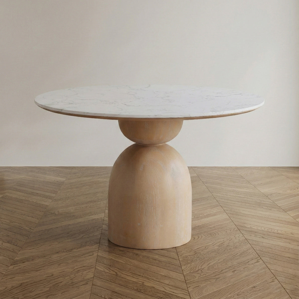 Furniture of America Darcy Modern Natural Wood Round Dining Table