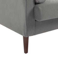 Modern Upholstered Corduroy Accent Chair With Arms Pillows