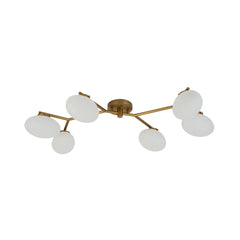 Modern 6-Light Opal Glass Globe Branch Sputnik Ceiling Light