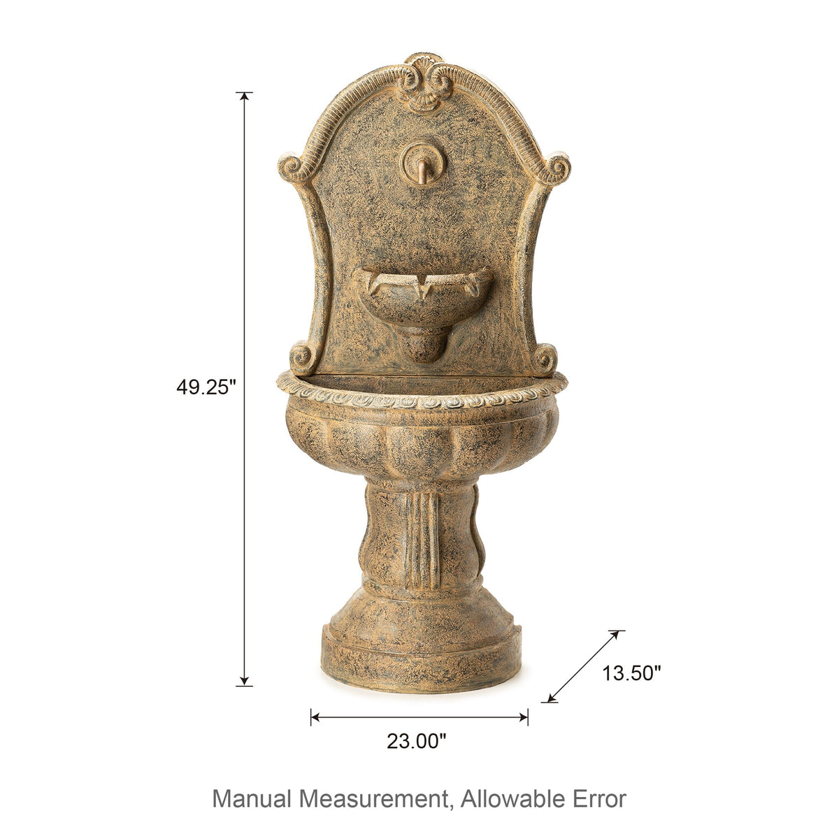 Glitzhome 49''H Oversized Faux Granite Multi-tiered Pedestal Outdoor Floor Fountain