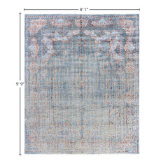 Ikat One-of-a-Kind Hand-Knotted Area Rug, Blue - 8' 1" x 9' 9"