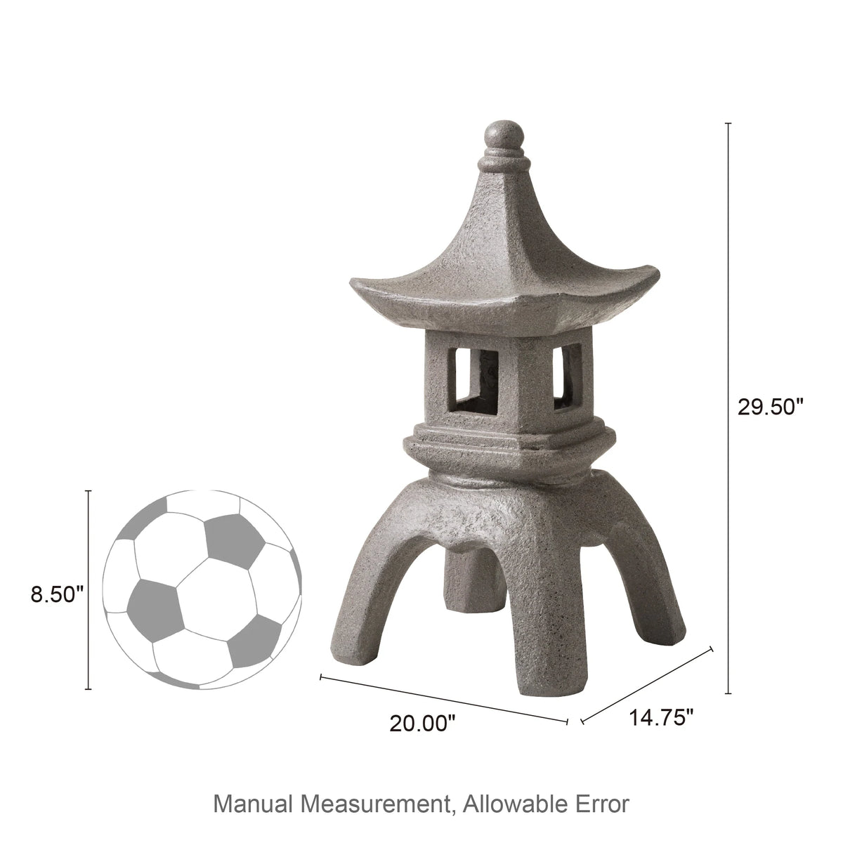 Glitzhome MGO Faux Concrete Pagoda Garden Statue Indoor and Outdoor Decoration