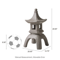 Glitzhome MGO Faux Concrete Pagoda Garden Statue Indoor and Outdoor Decoration