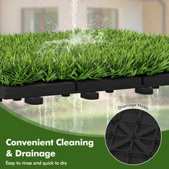 Gymax 12'' x 12'' Fake Grass Turf Outdoor Indoor Flooring Deck